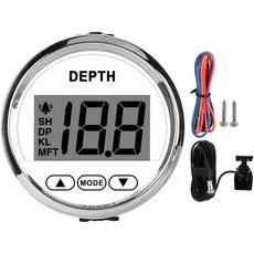 보트 깊이 파인더 흰색 백라이트가 있는 아쿠토 사운드기 방수 대시 요트 해양용 트랜스듀서, 02 black silver