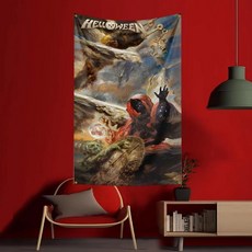 헤비 록 밴드 플래그 폴리 에스터 디지털 인쇄 배너 침실 벽 예술 야외 태피스트리 장식, 1개, 8. KK1059