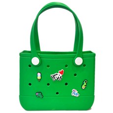 달빛아래 EVA 젤리 수영가방 비치백, 그린