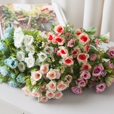 석류꽃 조화 부쉬 28cm 5컬러 인테리어 장식 소품 촬영 꾸미기, 연핑크, 연핑크