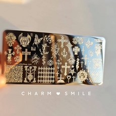 네일 템플릿 만화 캐릭터 스탬핑 플레이트 프렌치 라인 기하학 꽃 잎 동물 이미지 스테인레스 스틸 아트 스텐실, 옵션72) CJT-141, 1개