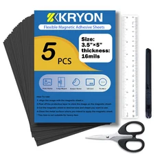 자기 접착식 시트 3.5x5 인치 5개 16밀 두께 유연한 절단 가능 DIY 공예 사진 스티커용, 01 5in 16mils 5 PCS
