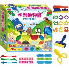 幼福文化 忍者兔安全小麥黏土 快樂動物園 8色黏土+20件工具