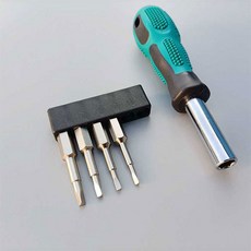 무다스 컴포트 멀티 사이즈 작업 공구 삼각 드라이버 그린 드라이버비트4종 짧은손잡이 1세트