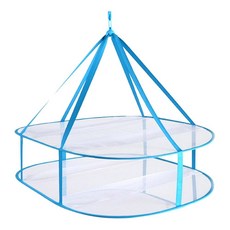 이아요코크 2단 접이식 건조대 접이식 메쉬 옷걸이 건조기 휴대용 스웨터 건조대 평평하게 접어서 티셔츠 수영복 스웨터 델리케이트용 메쉬 옷걸이, 78x61x60cm