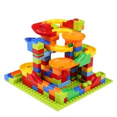 滑道積木 軌道積木 滾珠積木 - 百變滑道拼裝積木玩具，激發無限創意, 混合色, 1個