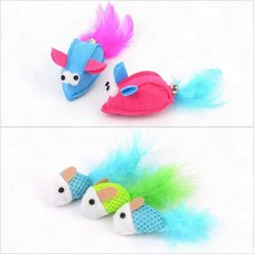 애묘장난감 고양이 깃털 장난감 쥐, 단일상품1, 1개, 3P