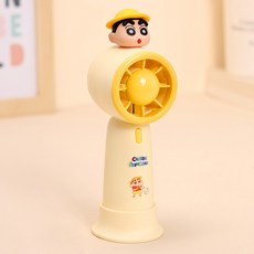 짱구는못말려 PXO 미니 선풍기 USB 충전식 휴대용 핸디형 선풍기 사무실 책상용, 옐로우