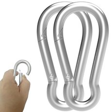 4.9cm(1.97인치) 카라비너 클립 스프링 스냅 후크 50팩 M5 튼튼한 아연 도금 스틸 스프링 스냅 카라비너 키 스윙 세트 캠핑 하이킹 여행용 퀵 링크 키체인 클립 (, 실버