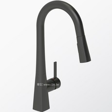 永昕 海廷頓(HUNTINGTON) 伸縮式霧黑廚房龍頭 K1902149-TWMP, 1個, 單龍頭(不含冷熱凡而)