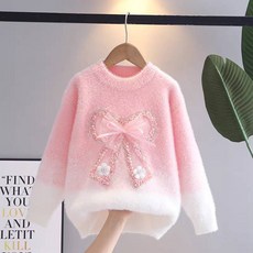 Ia廠 女童秋冬毛衣2025新款冬季水貂絨加厚套頭兒童洋氣冬裝上衣針織衫