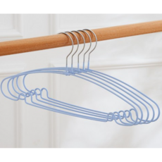 논슬립 니트 어깨뿔방지 코팅 기숙사 준비물 옷걸이, 블루, 5개