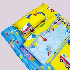 安迪寢具兒童睡墊三件組，透氣舒適，卡通圖案，輕巧好收納, C