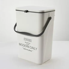 주방 걸이형 플라스틱 쓰레기통 - 슬라이딩 뚜껑이 있는 넓은 개구부 가정용 내구성, 02 12L WHITE