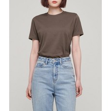 매장정품 무신사스탠다드우먼 MUSINSA STANDARD WOMAN 우먼즈 베이식 크루 넥 반팔 티셔츠 [토피 브라운] MWJTS0Z02-TF 541313