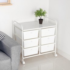 라이크하우스 스노우 플라스틱 이동식 서랍 트롤리, 화이트, 3단