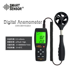 數字風速儀 風輪式風溫風量儀 分體式風速測量儀 可連接USB 風速計 風速儀 風速錶 測風儀 風量計 手持測風儀, 1個, 中文版