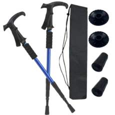 LRAB 등산 최적화 올인원 T자형 등산 스틱, 블루_T자형(2P), 1세트