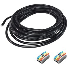 One Stop 裁切 VCTF 電線 黑色 5m + 3P 槓桿式連接器 2p 套組 1.0SQ X 3C, 1套