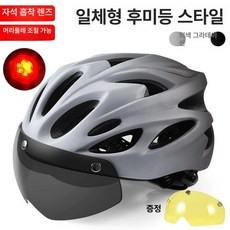 라이트헬멧 자전거 고글부착형 초경량 마그네틱 남성용, 1개, 야간 투시 렌즈 포함 그라데이션 그레이