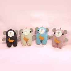 베어문열쇠고리, 베이지, 1개