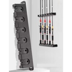 낚시대 디스플레이 벽면형 낚싯대 거치대 릴 선반, 6홀 적색 수평형 (차량 장착)