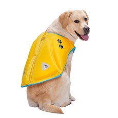 大狗夏季游泳衣 中大型犬救生衣, 黃色 救生衣, 1個