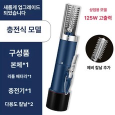 블루웨이 생선비늘제거기 전동 비늘칼 비늘 생선, 충전식 블루 + 블레이드 헤드, 기본 색상