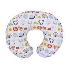 雪倫小舖哺乳枕孕婦枕，可換洗枕套多功能哺育枕，舒適哺乳減輕腰背壓力, 彩虹狐-F