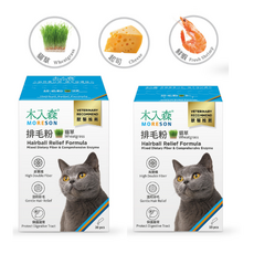MORESON 排毛粉 高雙纖呵護腸胃 Hairball Relief Formula, 90g, 1套, 貓草口味