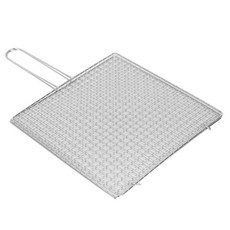국산 스텐 양면석쇠 26x26 겹망 캠핑 바베큐 고기 생선 구이 접석쇠, 단품, 1개