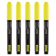 모나미 에딩슈퍼 형광펜 600/사각닙/캡식, 옐로우(Y), 5개입