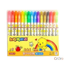 동아 향기 싸인펜 16색 노랑병아리 1개입 미술 학생용 컬러 드로잉 펜
