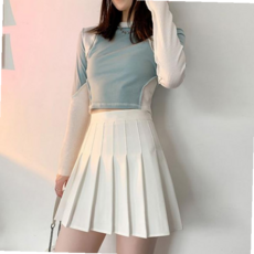 롱스커트 치마 플리츠 밴딩 골프웨어 속바지 스커트 여자 스판