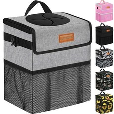 ELONGRIVER 뒷좌석 누출 방지를 위한 자동차 쓰레기통 귀여운 쓰레기 봉투 걸기 SUV 트럭 밴용 차량 쓰레기통 앞좌석 그레이, 회색