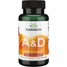 Swanson 斯旺森 維生素A&D軟膠囊, 250顆, 1罐