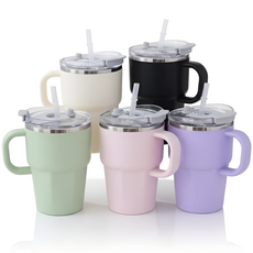 휴이즈 보온보냉 스텐 머그 텀블러, 블랙, 1개, 600ml