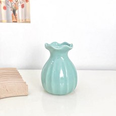 法式海洋藍波浪陶瓷迷你小花瓶