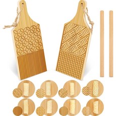 4피스 우드 뇨키 파스타 보드 패들 메이커 가르가넬리 만들기 도구 세트 롤 주방 선물 디어