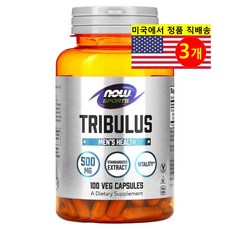 NOW Foods 나우푸드 남성용 스포츠 트리 부스 500mg Sports Tribulus, 100정, 3개