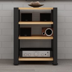 오디오 랙 장식장 LP TV 밝은월넛 비디오 캐비닛 턴테이블 3단, 1단 랙