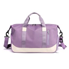 旅行乾濕分離運動包，大容量斜挎瑜伽健身游泳收納包，獨立鞋倉防水設計, 香芋紫【可斜挎+乾溼分離+獨立鞋倉】滾子, 1個