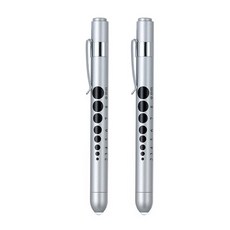 [1+1] 동공펜 LED 라이트펜 2P 세트 간호사 군인 군대 훈련소 불빛 볼펜 후레쉬 펜, 2개, 실버_실버 모음