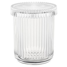 Rejomiik 유리 Qtip 홀더 디스펜서 뚜껑이 있는 욕실 용기 약제사 병 면봉 패드 치실 픽용 화장대 메이크업 액세서리 보관 정리함 투명 127770, Rejomiik 뚜껑이 있는 욕실 아포테케리 병용 유리