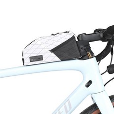 라이노워크 바이크 튜브백 프론트 프레임 방수 바이크백 2L 듀얼 사이드 메시 포켓이 있어 MTB 로드 사이클링 야외 모험에, Black&White-1.2L, 1.2L, 1개, White