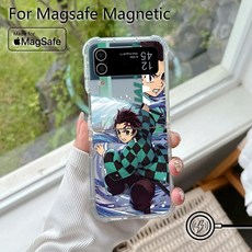 귀멸의칼날 Z플립케이스 귀칼 6 3 기유 폰케이스 텐겐 5 Z플립 시노부 사네미 4, 마이크로화이버, 회색