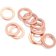 10개 오일 배수 플러그 가스켓 14mm 구리 크러시 와셔 링 교체용 엔진 배수용 자동차 OEM 부품 번호 007603014106과 호환 액세서리, 10 PCS