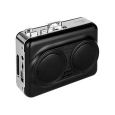 휴대용 카세트 플레이어 독립형 USB 카세트에서 MP3로 음악 카세트 테이프를 디지털 컨버터 플레이어로 변환합니다, Black, 블랙