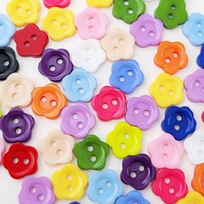 귀여운 컬러 꽃 단추 버튼 셔츠 가디건 부자재 악세사리 재료 10mm [1개], 레드
