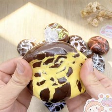 kururu 왁뿌볼 스트레스볼 말랑이 수제슬라임, 투명 보호 케이스 포함, 1개, 망고